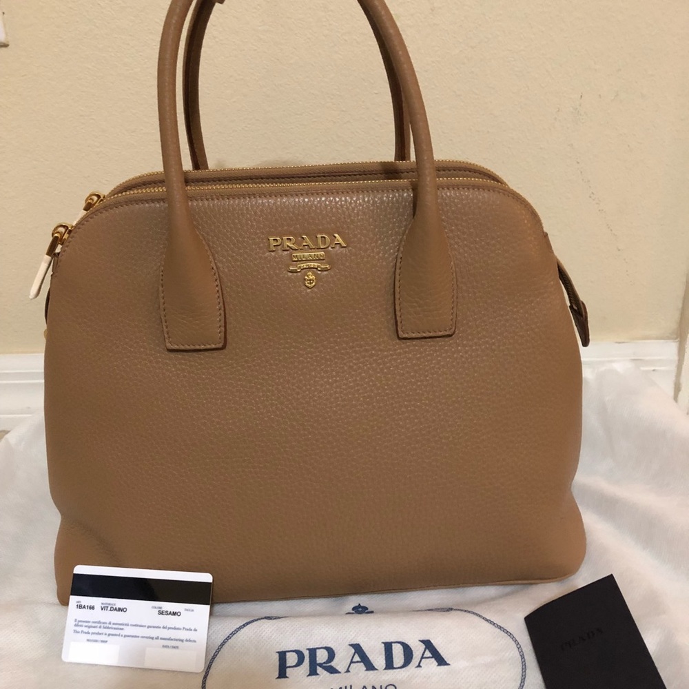 Prada Vitello Diano Triple zip Satchel